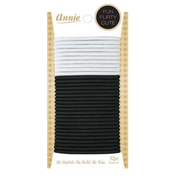 Annie Elastic Ponytailer 32ct White and Black Cheap