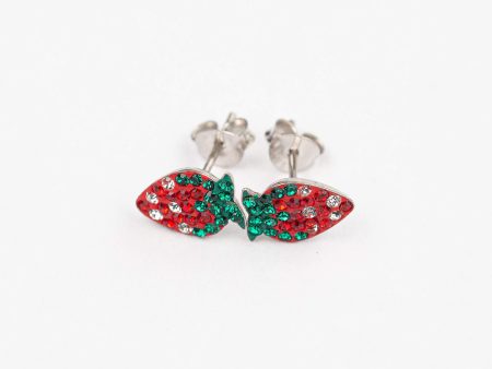 Strawberry Crystal Stud Earrings Hot on Sale