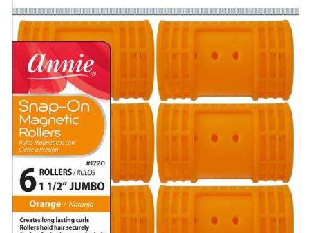 Annie Snap-On Magnetic Rollers Size Jumbo 6Ct Orange Online now