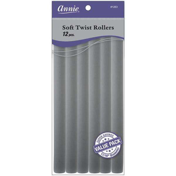 Annie Soft Twist Rollers 11 16  XL Gray Value Pack (12pcs) Hot on Sale