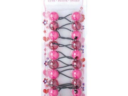 Joy Twin beads Ponytailer 10ct Asst Hot Pink For Discount