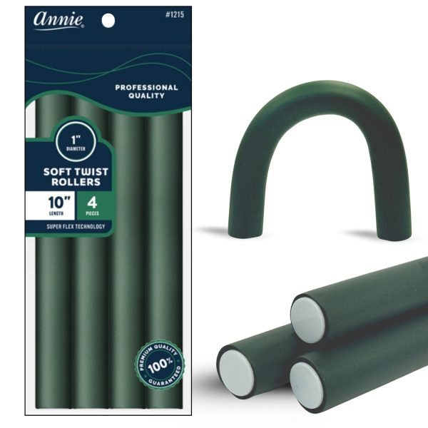 Annie Soft Twist Rollers 1  XL Dark Green (4pcs) Cheap