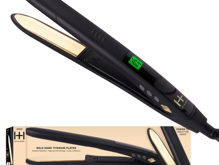 Hot & Hotter Digital Nano Titanium Flat Iron 1  with Gold Plates, Black on Sale