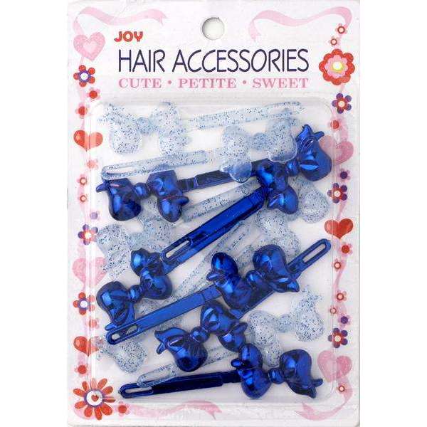 Joy Ribbon Barrette II 12ct Assorted Blue For Discount