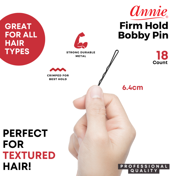 Annie 6.4cm Firm Hold Bobby Pin 18ct Black Online Hot Sale