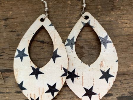 Black & White Star Cork Earrings Fashion