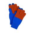 Colorblock Extra Large Touchscreen Gloves in Cobalt Rust on Sale