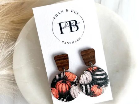 Wood Pumpkin Earrings Hot on Sale