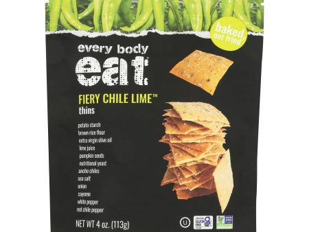 Every Body Eat - Snack Thins Fiery Chil Lime - Case Of 6-4 Oz Sale