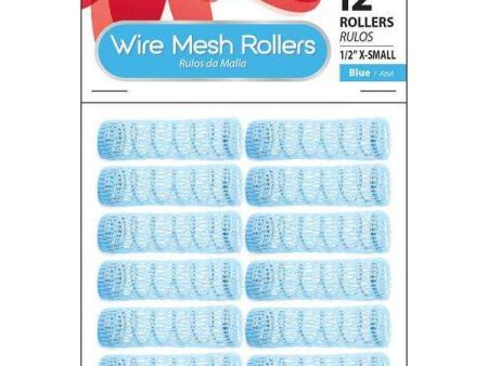 Annie Wire Mesh Rollers XS 12Ct Blue Online now