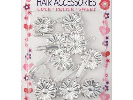 Joy Hair Barrettes Silver Daisy 12ct Cheap