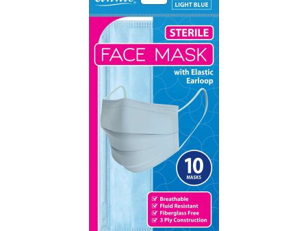 Annie Sterile Face Mask One Size 10ct Light Blue Online now