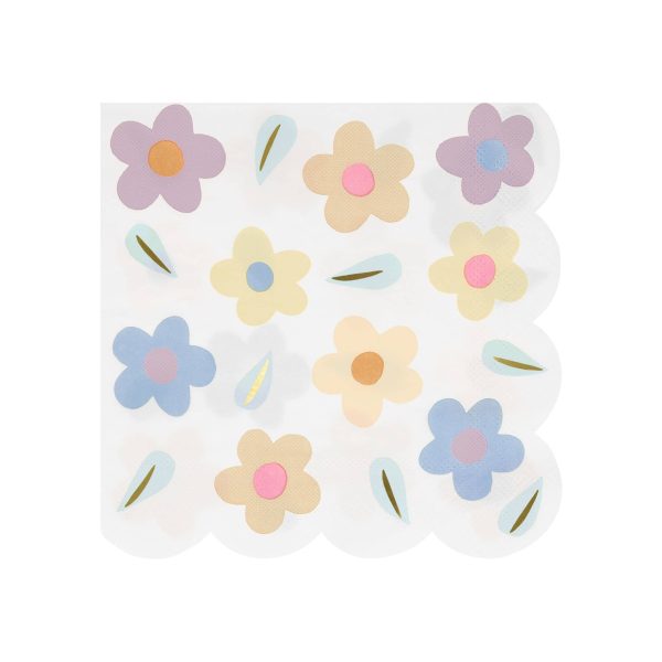 Meri Meri Happy Flowers Large Napkins (Pack of 16) Discount