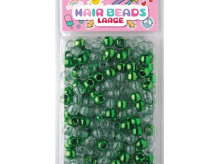 Joy Large Hair Beads 240ct Green Metallic & Glitter Supply