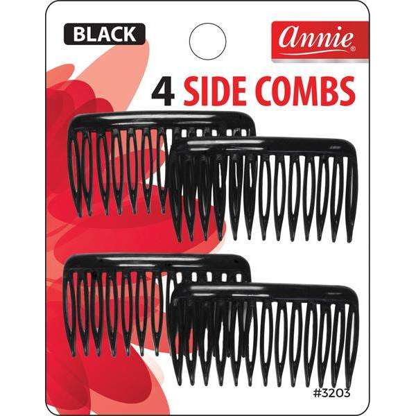 Annie Side Combs Small 4Ct Black Fashion