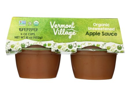 Vermont Village Organic Applesauce - Unsweetened - Case Of 12 - 4 Oz. Discount