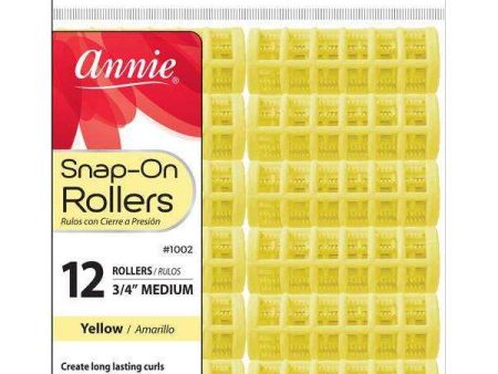 Annie Snap-On Rollers Size M 12Ct Yellow For Sale