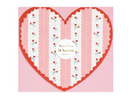 Meri Meri Vintage Rose Heart Napkins (Pack of 16) Online