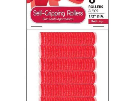 Annie Self-Gripping Rollers 1 2In 6ct Red Online now