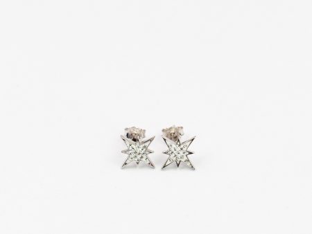 Starburst Clear Crystal Sterling Silver Stud Earrings Cheap