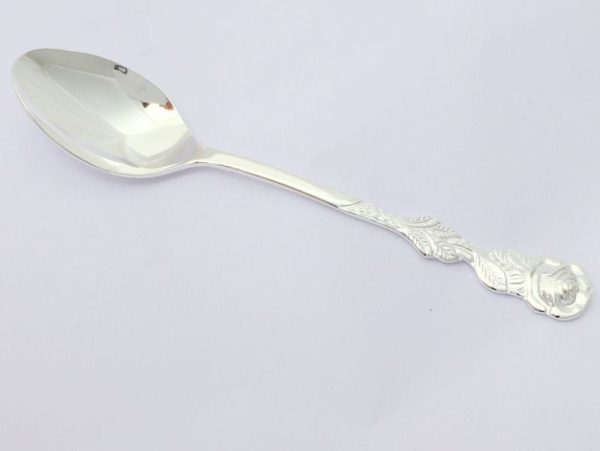 Silver Rose Handle Teaspoon set of 4 Fashion