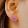 10mm Round Crystal Sterling Silver Stud Earrings Online Sale