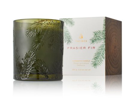 Thymes Frasier Fir Molded Green Glass Candle Online Sale