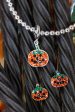 Pumpkin Crystal  Charm Sterling Silver Beaded Stretch Bracelet Online Sale