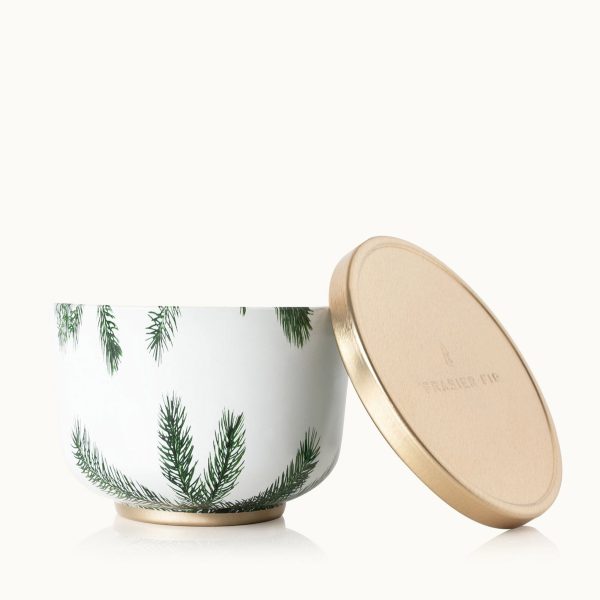 Thymes Frasier Fir Candle Tin with Gold Lid For Discount