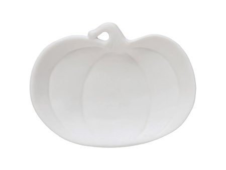 White Stoneware Pumpkin Shaped Dish Cheap