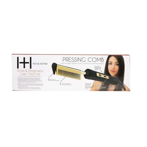 Hot & Hotter Electric Pressing Comb Medium Straight Teeth Sale