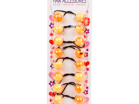 Joy Twin Beads Ponytailers Orange 20mm 8ct For Discount