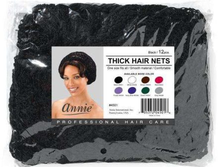 Ms. Remi Thick Hair Net Bulk 12Pc Black on Sale