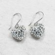 Mini All Over Crystal Pave Heart Silver Earrings Online now