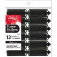 Annie Foam Rollers Medium 12Ct Black Cheap