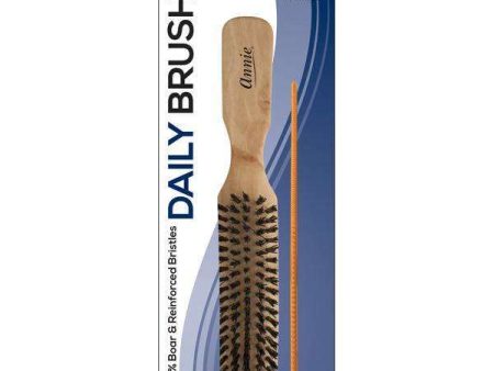 Annie Hard Wood Daily Boar Bristle Brush With Comb 7In Hot on Sale