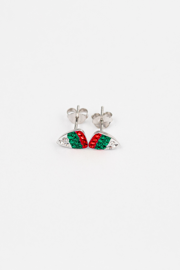 Candy Corn Crystal Silver Stud Earrings Hot on Sale