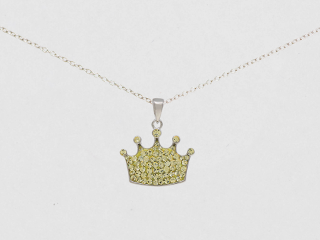 Crown Crystal Sterling Silver Necklace Online Sale