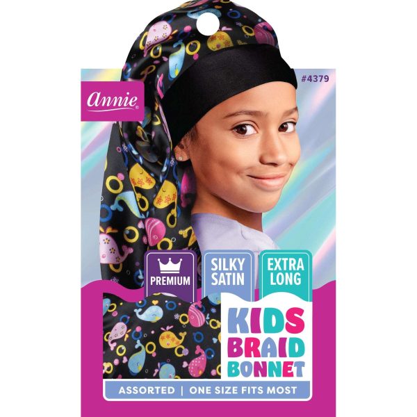 Annie Premium Kid s Silky Wide Edge Braid Bonnet Dual Layer Assorted Online now