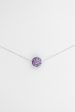 10mm Disco Ball Crystal Sterling Silver Necklace For Sale