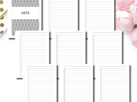 A5 Wide Rings SIZE | Lists (Pick Your Own Icon) Printable Insert Cheap