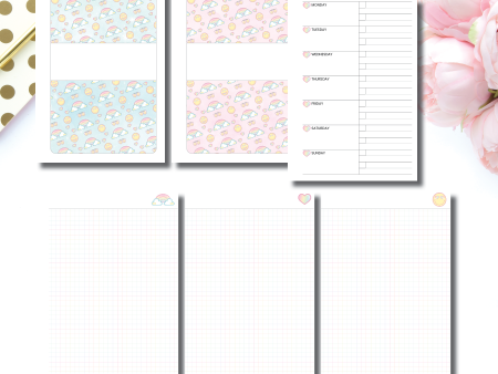 A5 Rings Size | SeeAmyDraw Undated Weekly + Grid Pages Collaboration Printable Insert Online Hot Sale