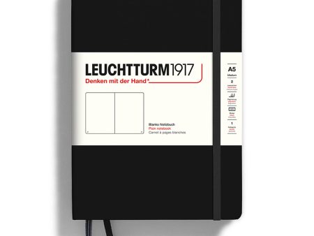 LEUCHTTURM1917 Medium Blank Hardcover Notebook in Black Discount