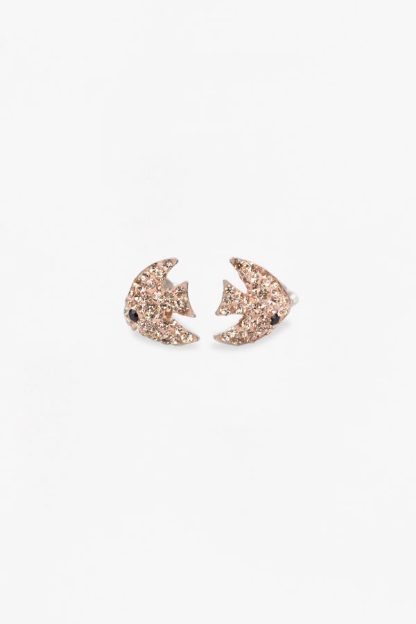 Coral Fish Crystal Sterling Silver Stud Earrings For Cheap