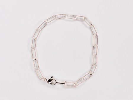 Oval Paperclip Sterling Silver Bracelet Discount