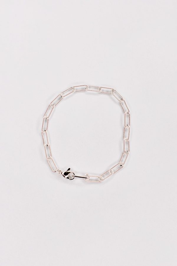 Oval Paperclip Sterling Silver Bracelet Discount