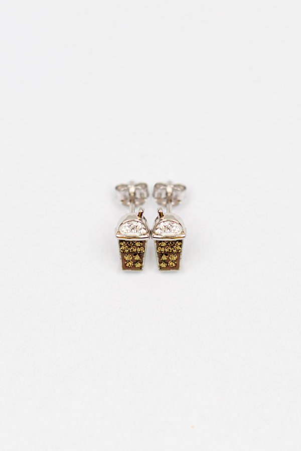 Milkshake Crystal Silver Stud Earrings Online now