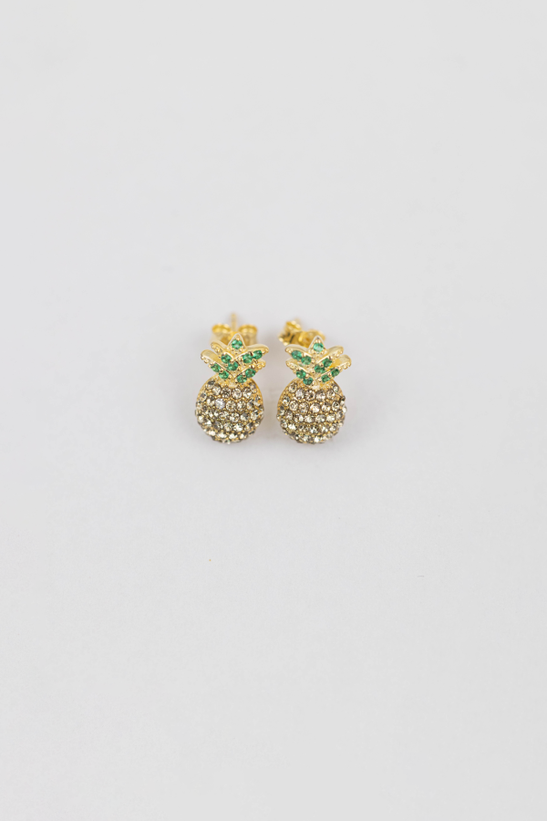 Pineapple Crystal Sterling Silver Earrings Online Hot Sale