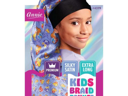 Annie Premium Kid s Silky Wide Edge Braid Bonnet Dual Layer Assorted Online now