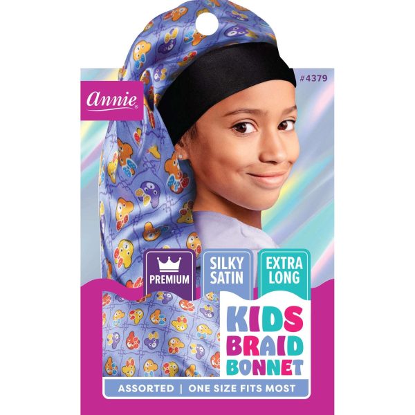 Annie Premium Kid s Silky Wide Edge Braid Bonnet Dual Layer Assorted Online now